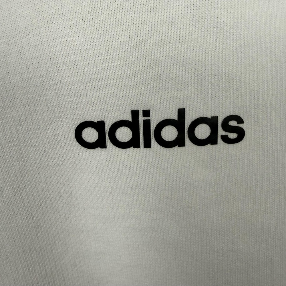 Adidas Sweatshirt Womens XL White 3-Stripes Logo Fleece Pullover Raglan Crewneck - Picture 5 of 12